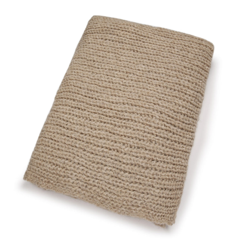OATMEAL HAND-KNITTED THROW 'LULU' - Throws - SCAPA HOME - SCAPA HOME OFFICIAL