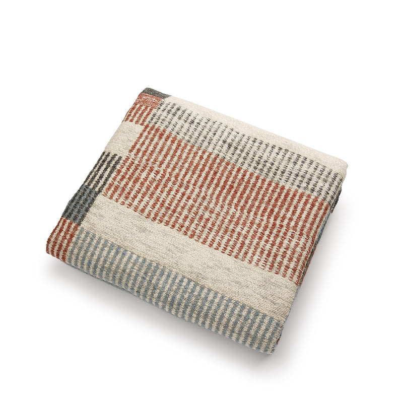 DARK RUST & BLUE THROW 'ALBERS' - Throws - SCAPA HOME - SCAPA HOME OFFICIAL